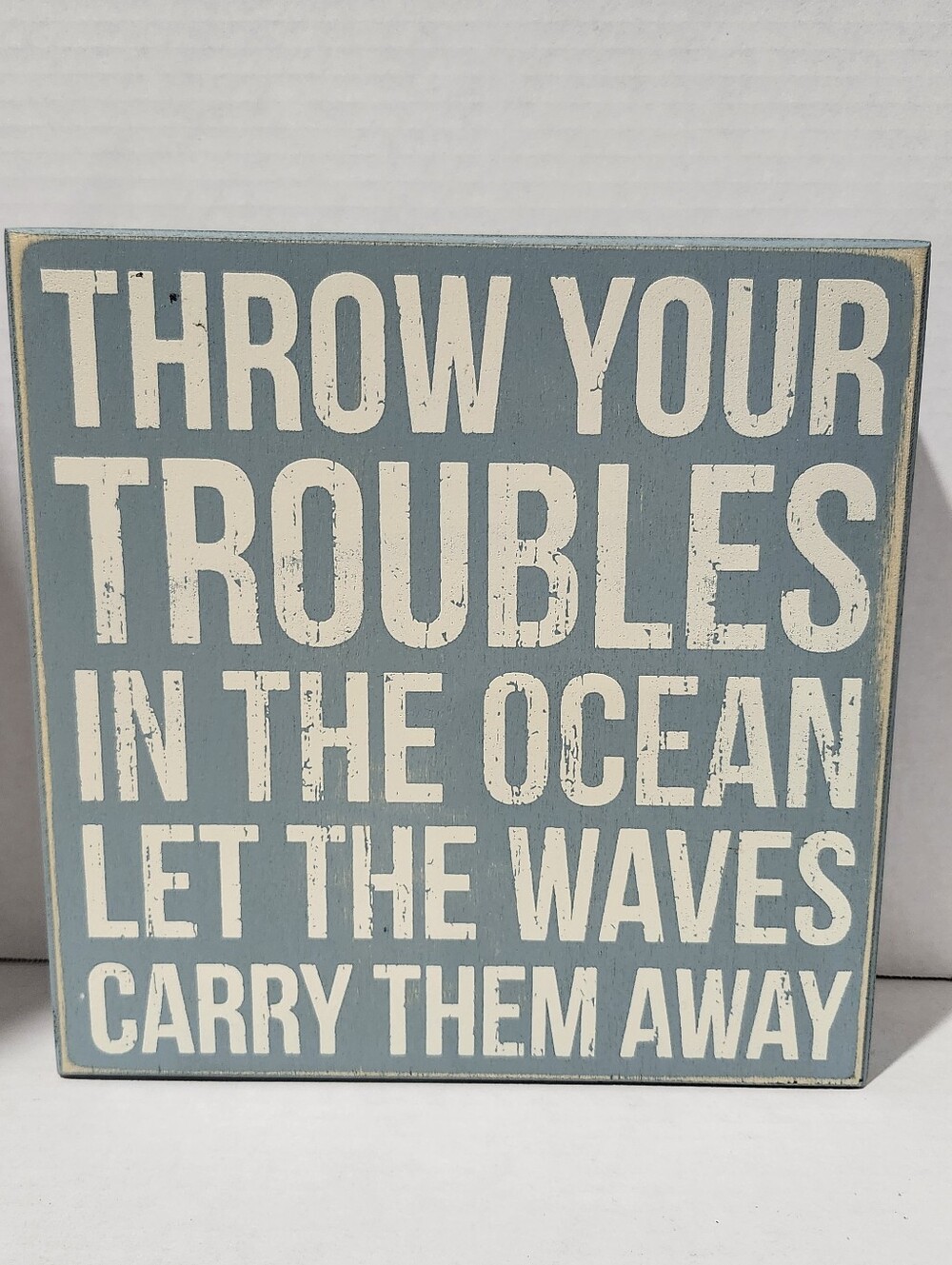Primitives By Kathy Coastal Blue Wooden Sign